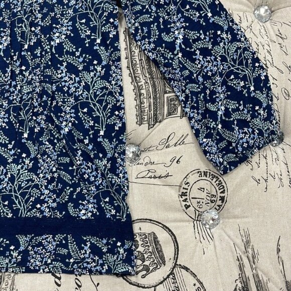 Lucky Brand Floral Pintuck Cotton Peasant Blouse - Picture 6 of 12